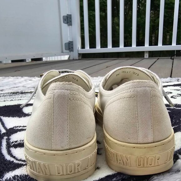 DIOR SNEAKER Walk'N Dior sneaker White canvas cotton size EU 37.5 US 7 - Picture 5 of 7